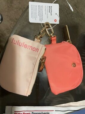 lululemon athletica Dual Pouch Key & Card Holder - Peach & Coral